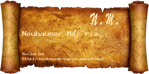 Neuhauser Mária névjegykártya